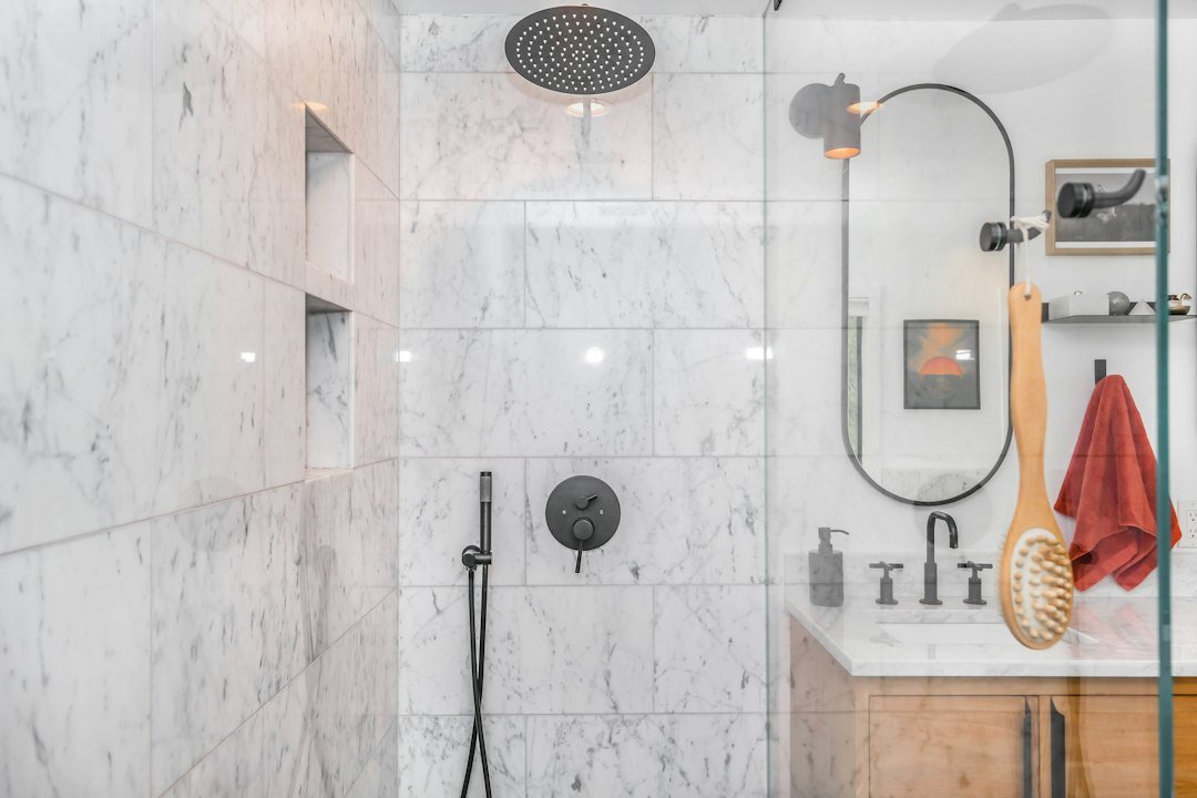 Modern bathroom tile cleaning